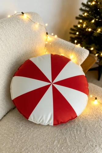 Poduszka Świąteczna Cukierek 38x38 Czerwone Pasy