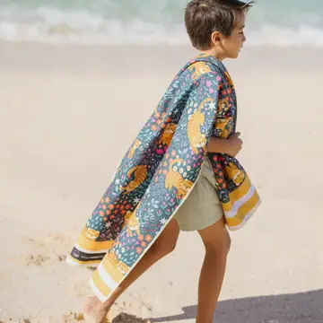 RĘCZNIK PLAŻOWY DLA DZIECI - TROPIKALNE TYGRYSY 70/140