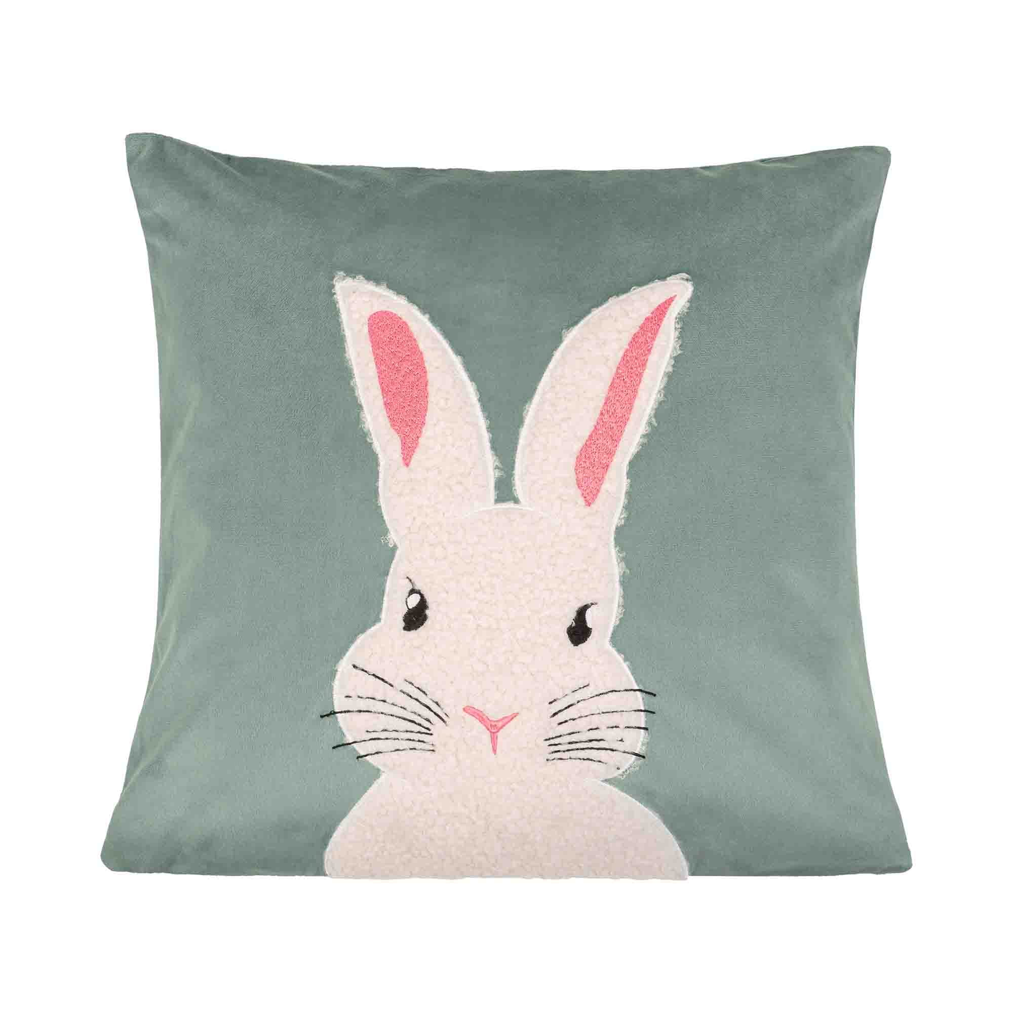Szałwiowa Świąteczna Poszewka 45x45 BUNNY view 2