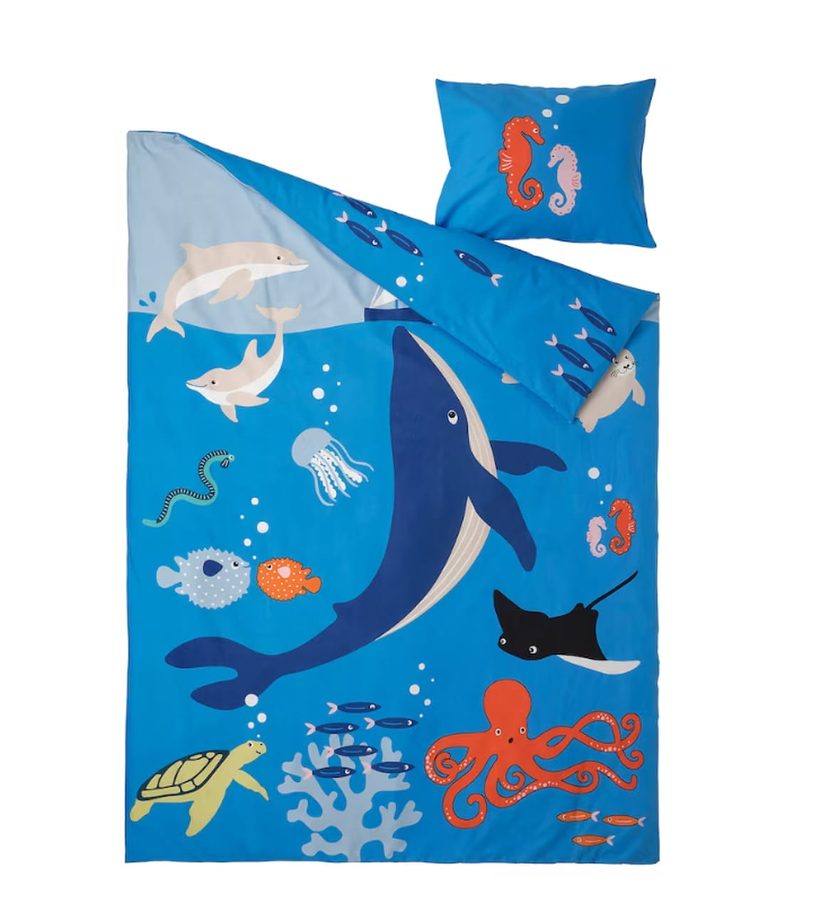 DZIECIĘCA POŚCIEL SATYNOWA DWUSTRONNA 140x200 WHALE view 3