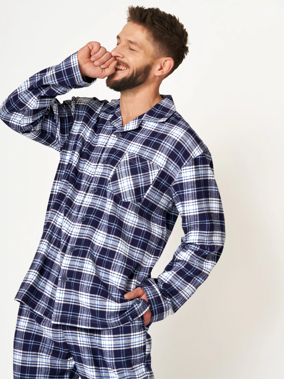 Ciepła męska piżama flanelowa rozmiar L view 3