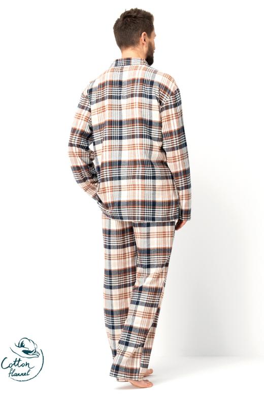 Piżama męska flanelowa w kratę koszulowa góra z długimi spodniami rozmiar XL view 4